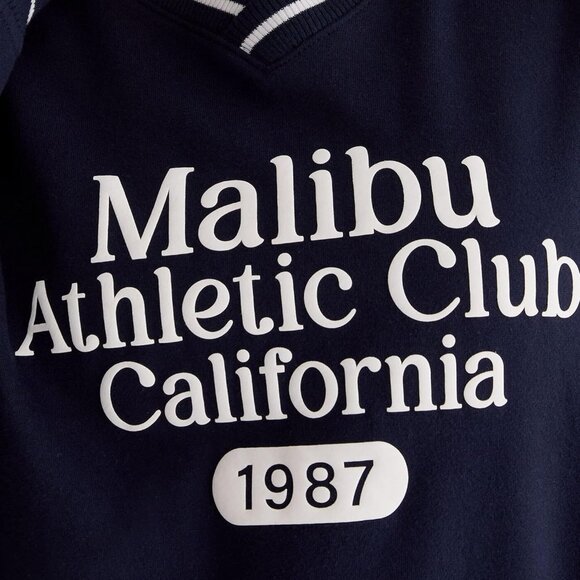 Women’s Oversized V-Neck Sweatshirt Recycled Polyester Casual Fleece - Picture 4 of 4